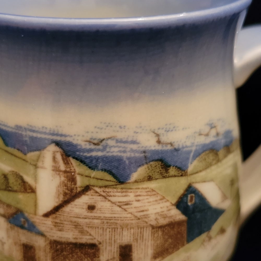 RARE OTIGARI Stoneware  Coffee Mug Country Side Farmhouse. - Picture 3 of 8